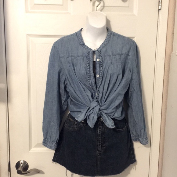 Route 66 Original Clothing Co. Medium Wash Denim Button Long Sleeve Shirt Top XL - Picture 1 of 7